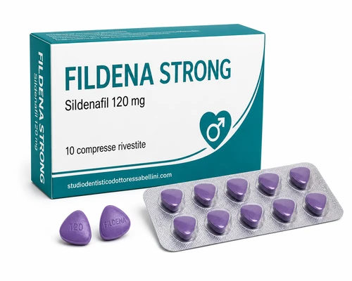 Confezione di Fildena Strong sildenafil 120 mg compresse