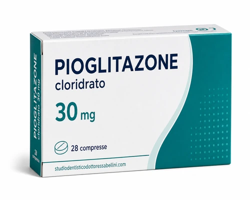 Confezione di Pioglitazone 15 mg compresse per il diabete di tipo 2