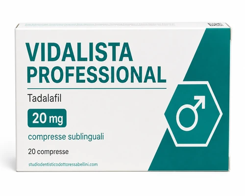 Scatola di Vidalista Professional 20 mg tadalafil compresse sublinguali